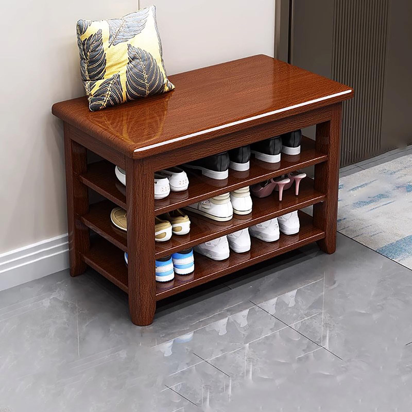 Rangement de chaussures d'entrée meuble bas moderne anti désordre de maison