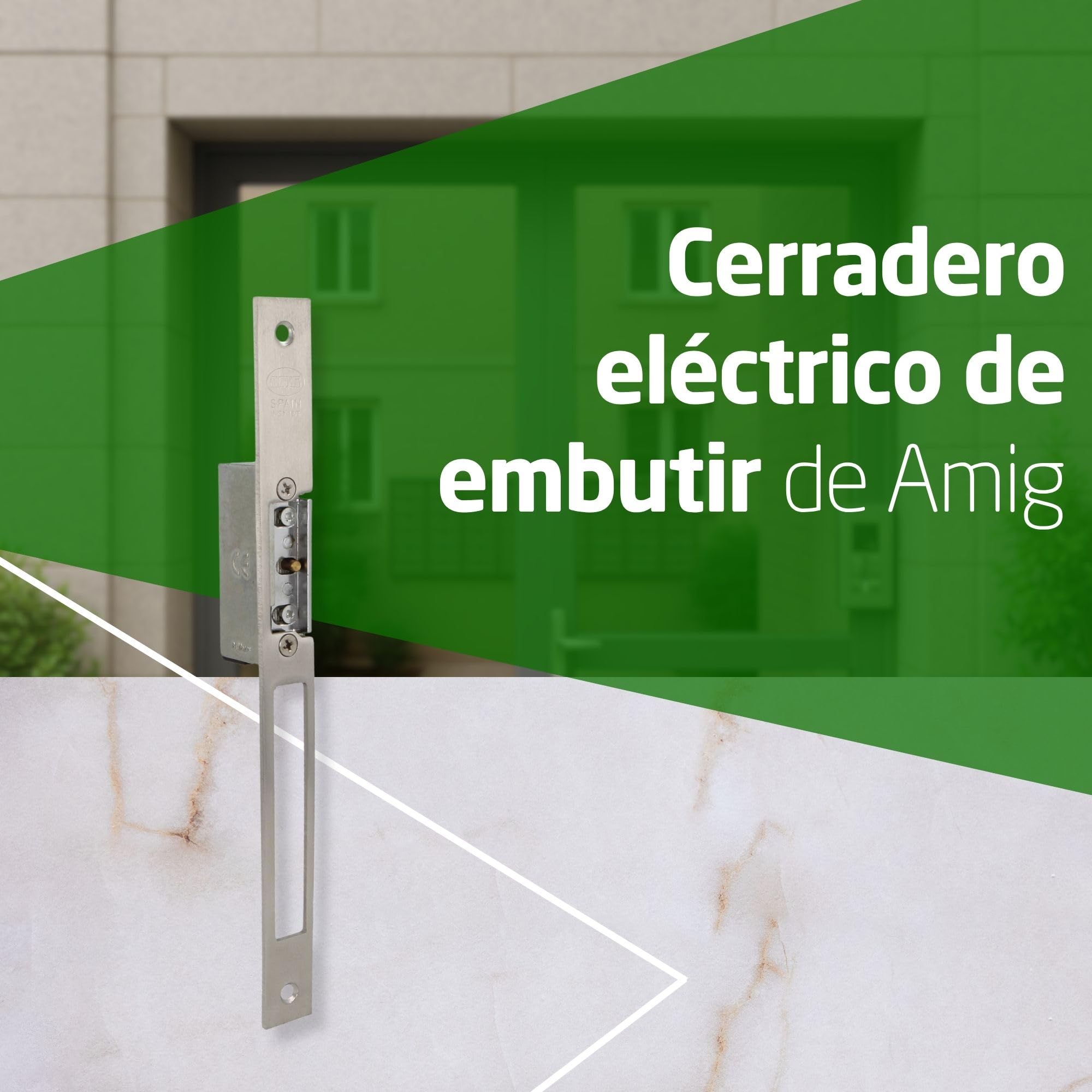 Amig - Abrepuertas Eléctrico de Embutir para Puertas - Mod.51-250 x 22 x 3 mm - Amperaje: 1,1 A - Incluye Bobina de 8-12 V de Corriente Alterna - Cerradero para Portales, Tiendas u Oficinas