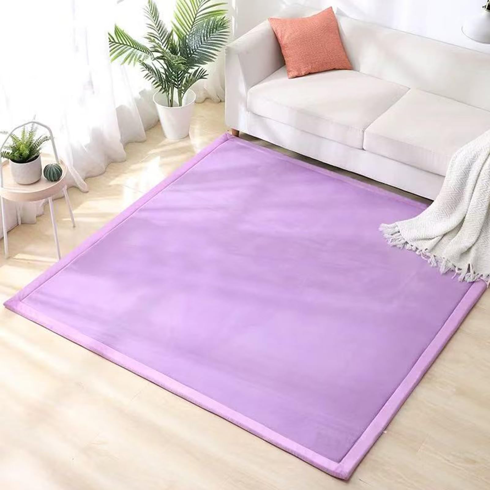 Coral Velvet Baby Play Mat, Play Crawling mat for Nursery Baby, Floor Mat for Kids Playroom, Nursery Rug for Crawling Playing, 3cm Thick Baby Mat Non-Slip Play Crawling Mat for Toddlers 200 x 280 cm