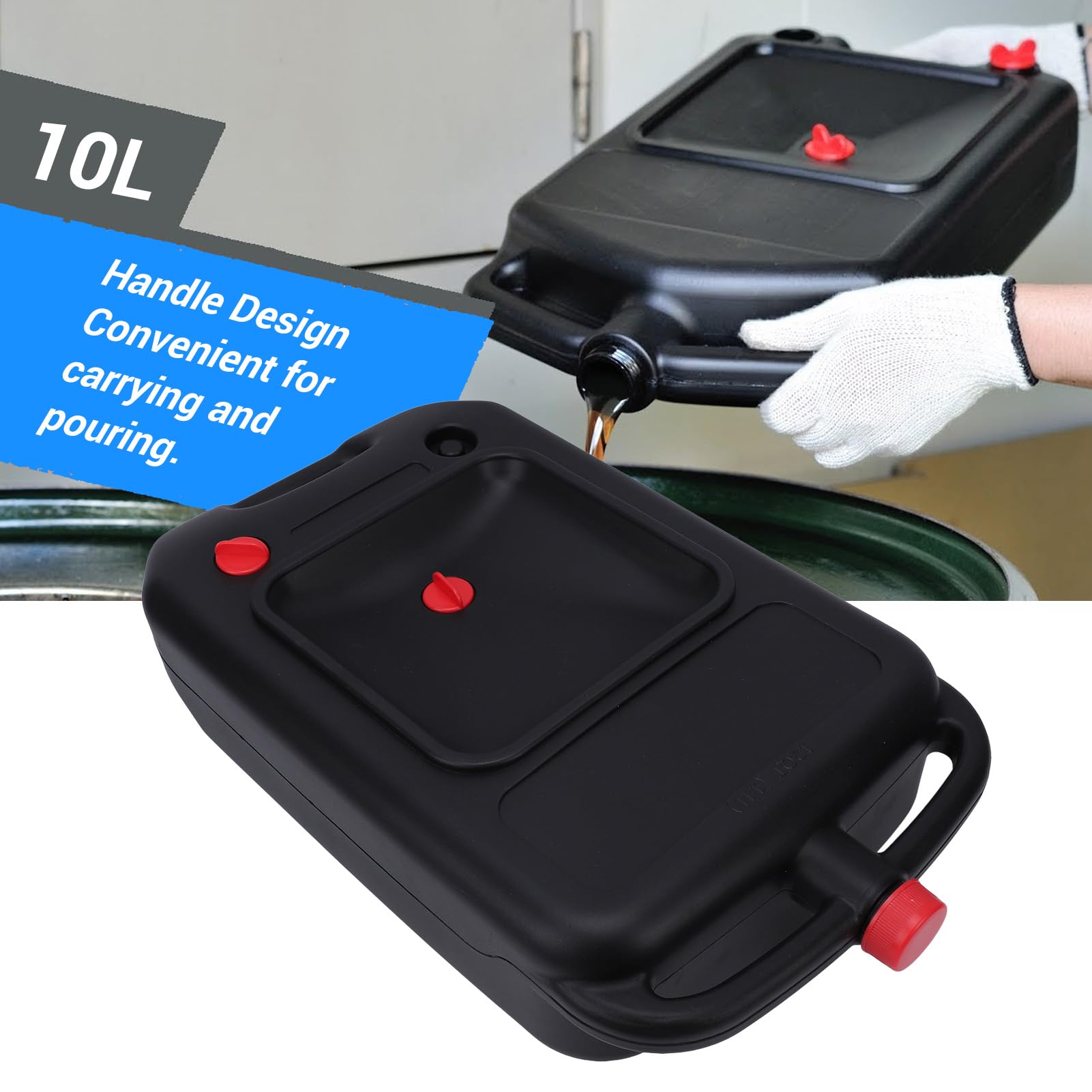 Fockety Bandeja de Drenaje de Aceite de 10 L, Recipiente de Drenaje para automóviles de Perfil bajo y antisalpicaduras para turismos, todoterrenos, Camiones y Motocicletas