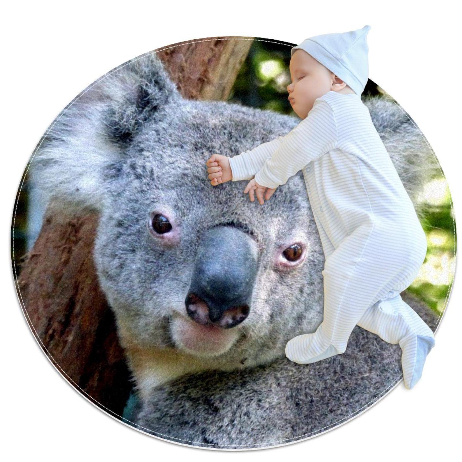 Tapis de jeu pour enfants anti-froid sol chambre tapis rond Koala
