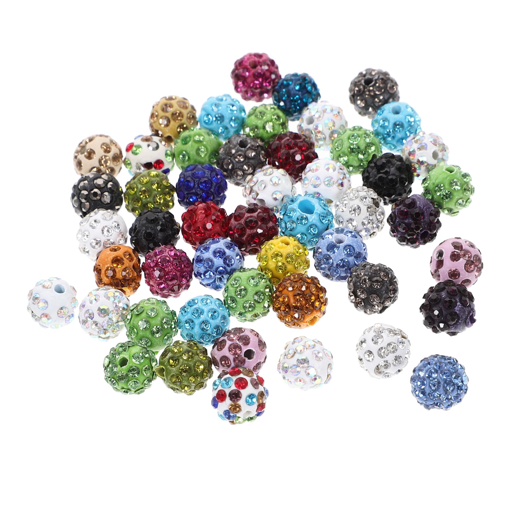 ARTIBETTER 5 Set Perline Distanziatrici Rotonde Da Polimerica Con Strass Per Creazione Bracciali E Collane Accessori Per Bigiotteria Fai Da Te 50 Pezzi * 5