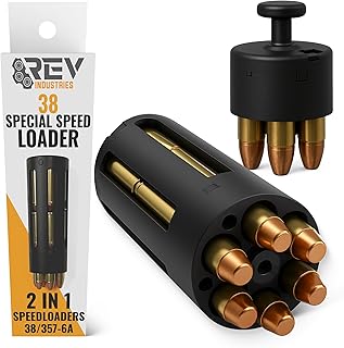 38 Special Speed Loader - 357 Magnum SpeedLoader for 6-Cylinder Revolvers - High Capacity 2-in-1 Reload Tool (18-Round Triple Stack or 6-Round) - Patented Push-Button