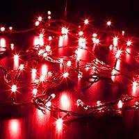 Vista 5 de Guirnalda de luces solares para exteriores, impermeables, 33 pies, 100 luces LED solares, 8 modos, luces solares de Navidad para patio, árbol