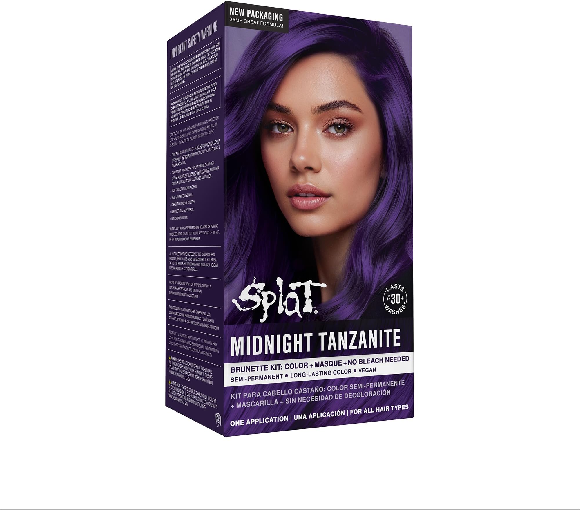 Splat Midnight Tanzanite Complete Kit Complete Purple Hair Dye Semi-Permanent Long Lasting Vegan and Cruelty-Free