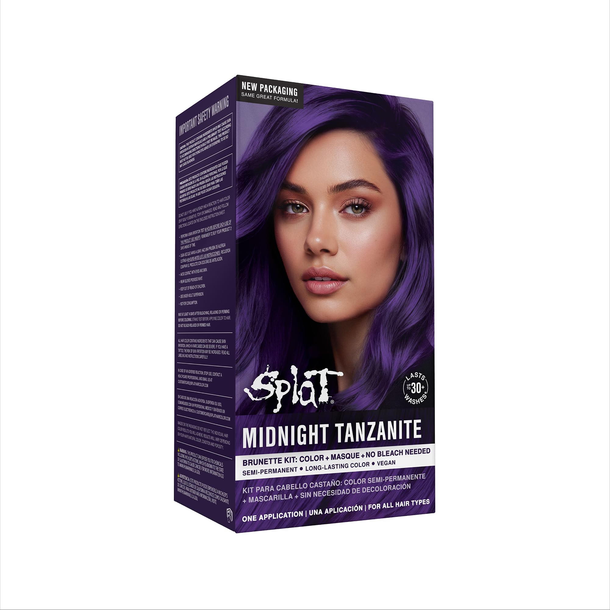 Splat Midnight Tanzanite Complete Kit Complete Purple Hair Dye Semi-Permanent Long Lasting Vegan and Cruelty-Free