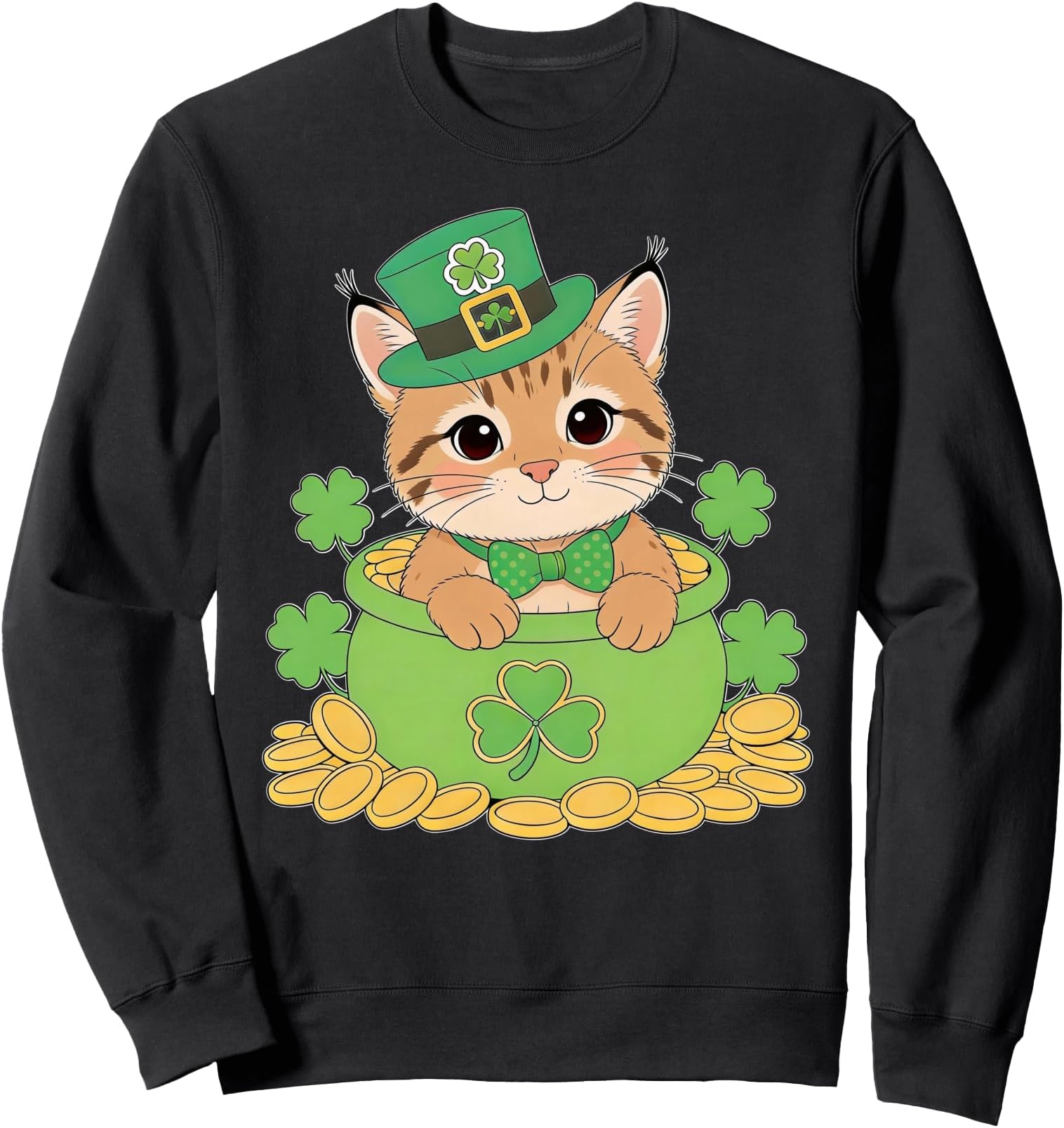 Bobcat St. Patrick’s Day Irish Shamrock Leprechaun Hat Sweatshirt