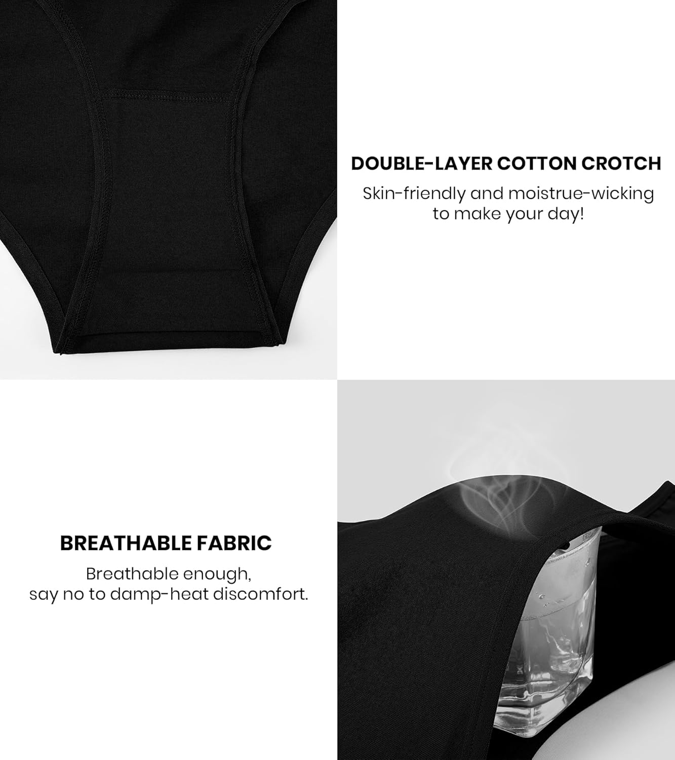 ASIMOON High Waisted Cotton Bikini Underwear for Women Sexy High Cut Cheeky Panties Ladies Stretch V Waist Panty - Image 6