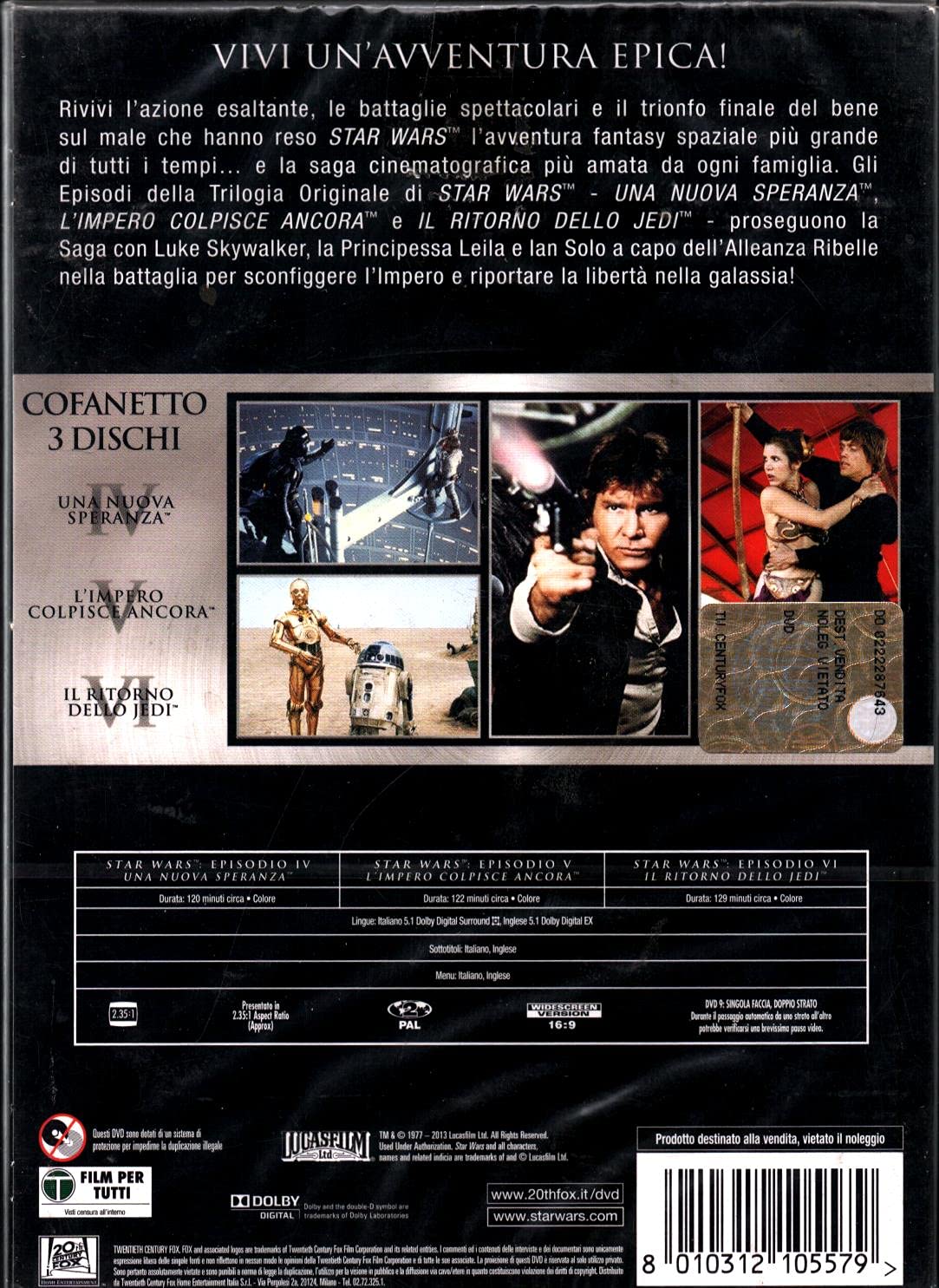 Star Wars Original Trilogy (3 Dvd)