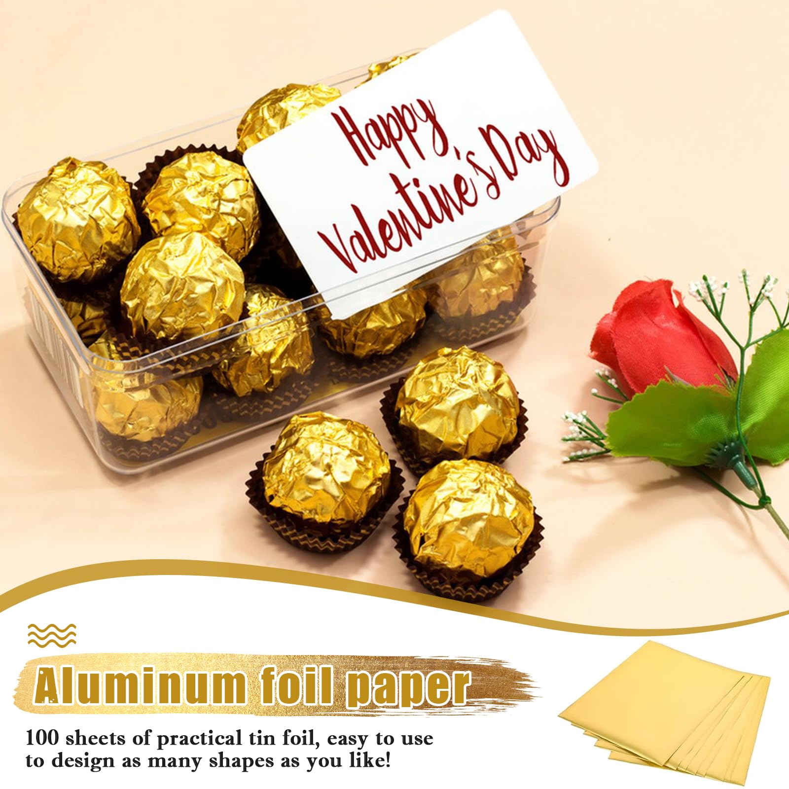 100 Carte Alluminio 15x15cm Oro | Per Cioccolatini, Dolci E