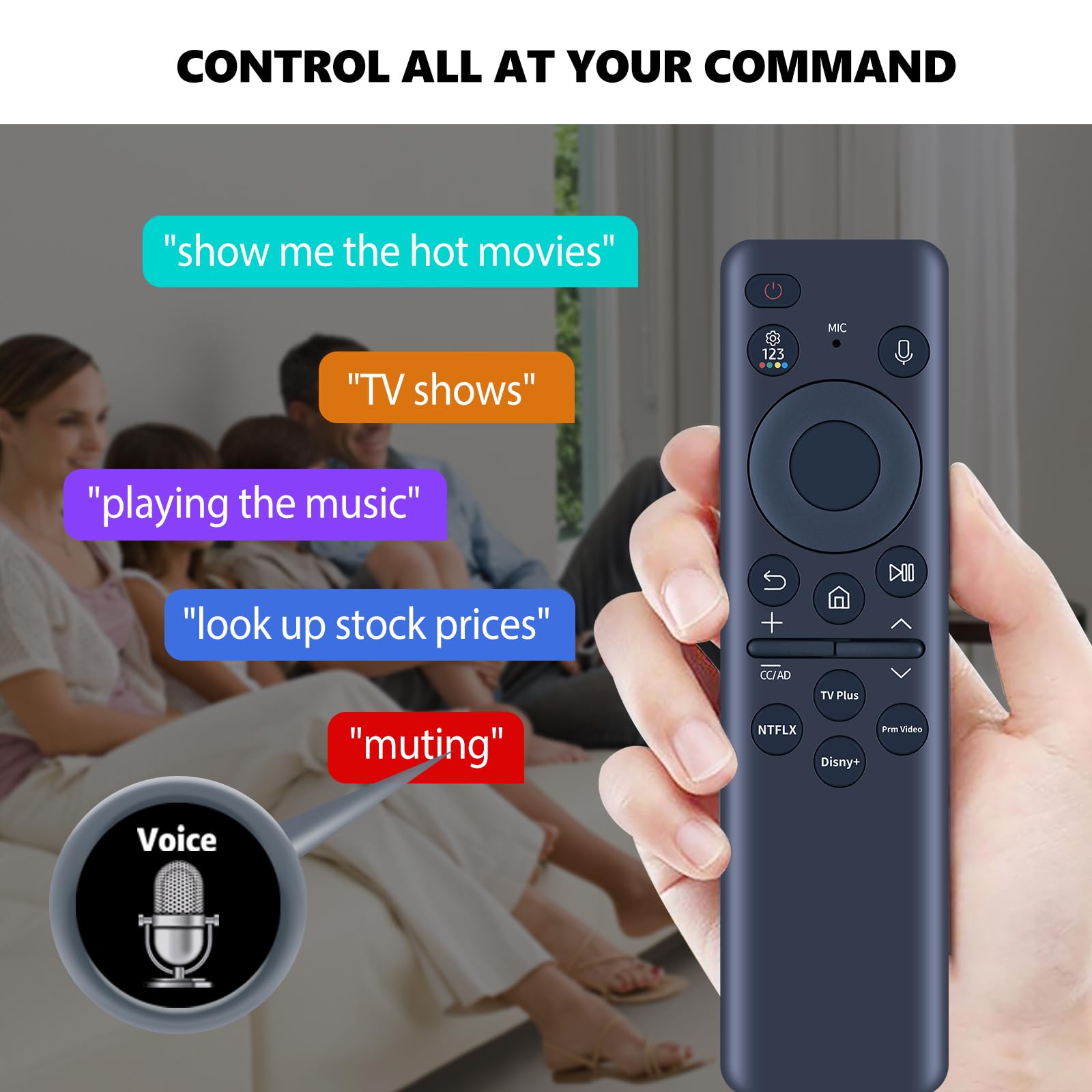 PZL Nuovo BN59-01432A Solar Voice Telecomando di Ricambio per Samsung 2023 Neo QLED 8K HDR Smart TV