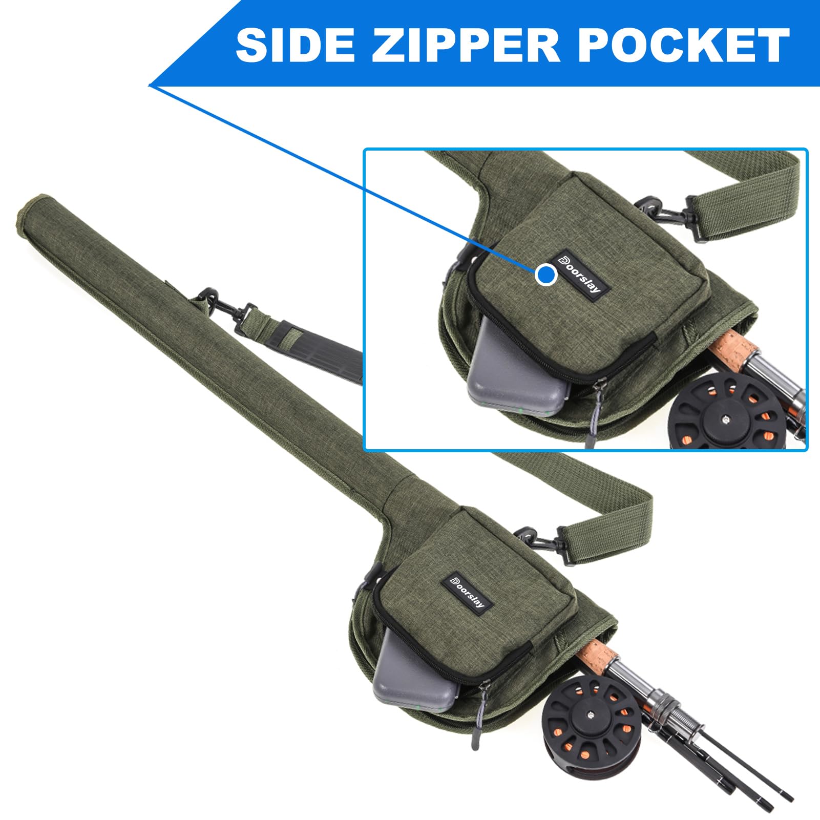 新品 専用バック（黒色）付き　フライフィッシング フライロッド リール Amazon | Doorslay フライフィッシングロッドとリールコンボ