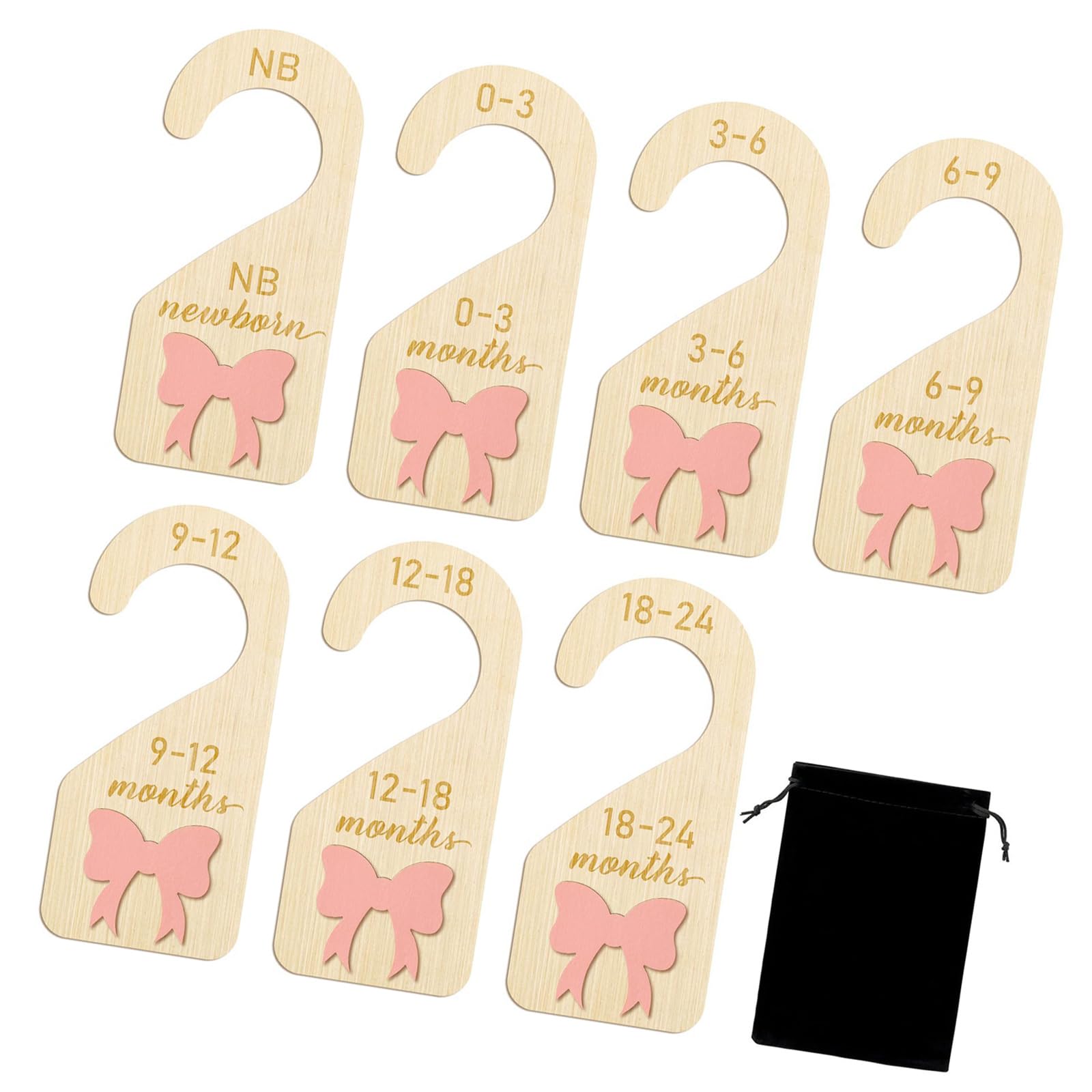 carotoe Pcs Adorable Bowknot Baby Garment Dividers Wood Materials Toddler Wardrobes Helper Kids Clothing Separators Baby Closet Dividers