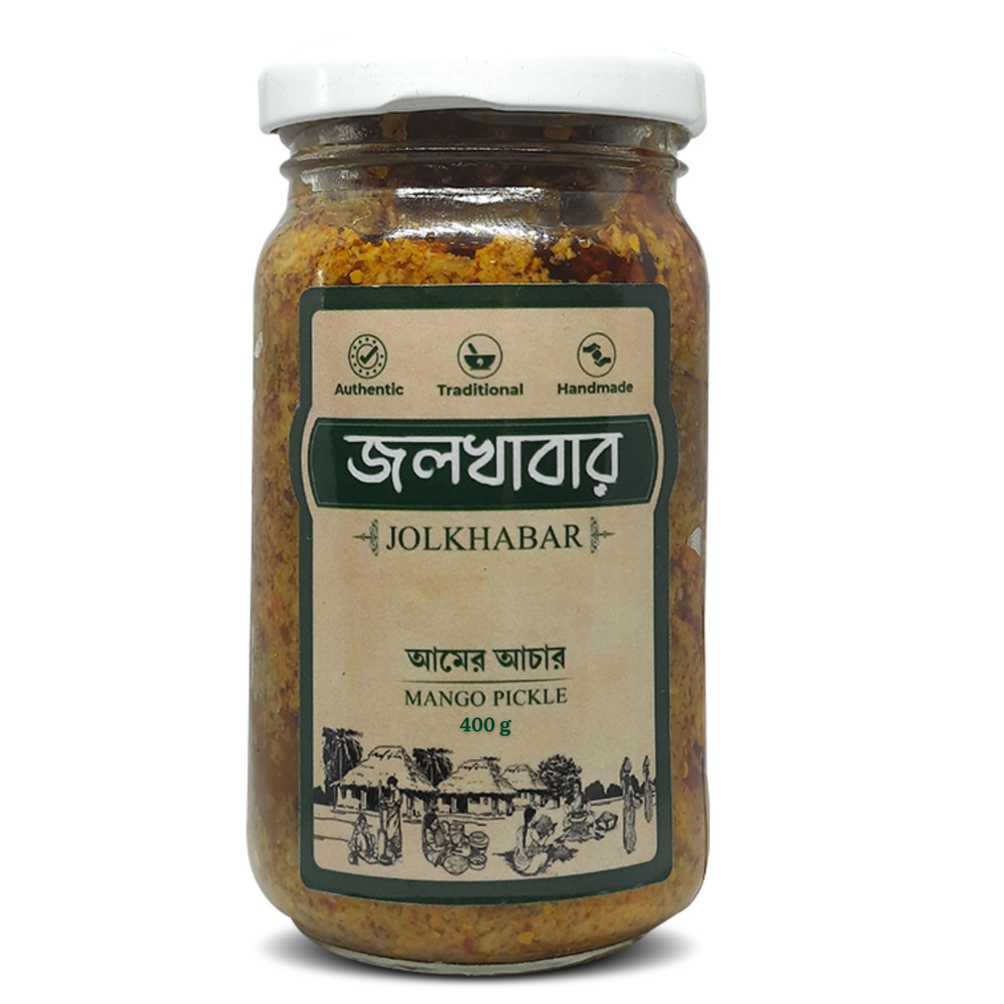 JOLKHABAR Aam Er Aachar 500Gm Pack | Mango Pickle | Authentic Traditional Handmade | Bengali Recipe | 500Gms (250Gms X Pack Of 2)