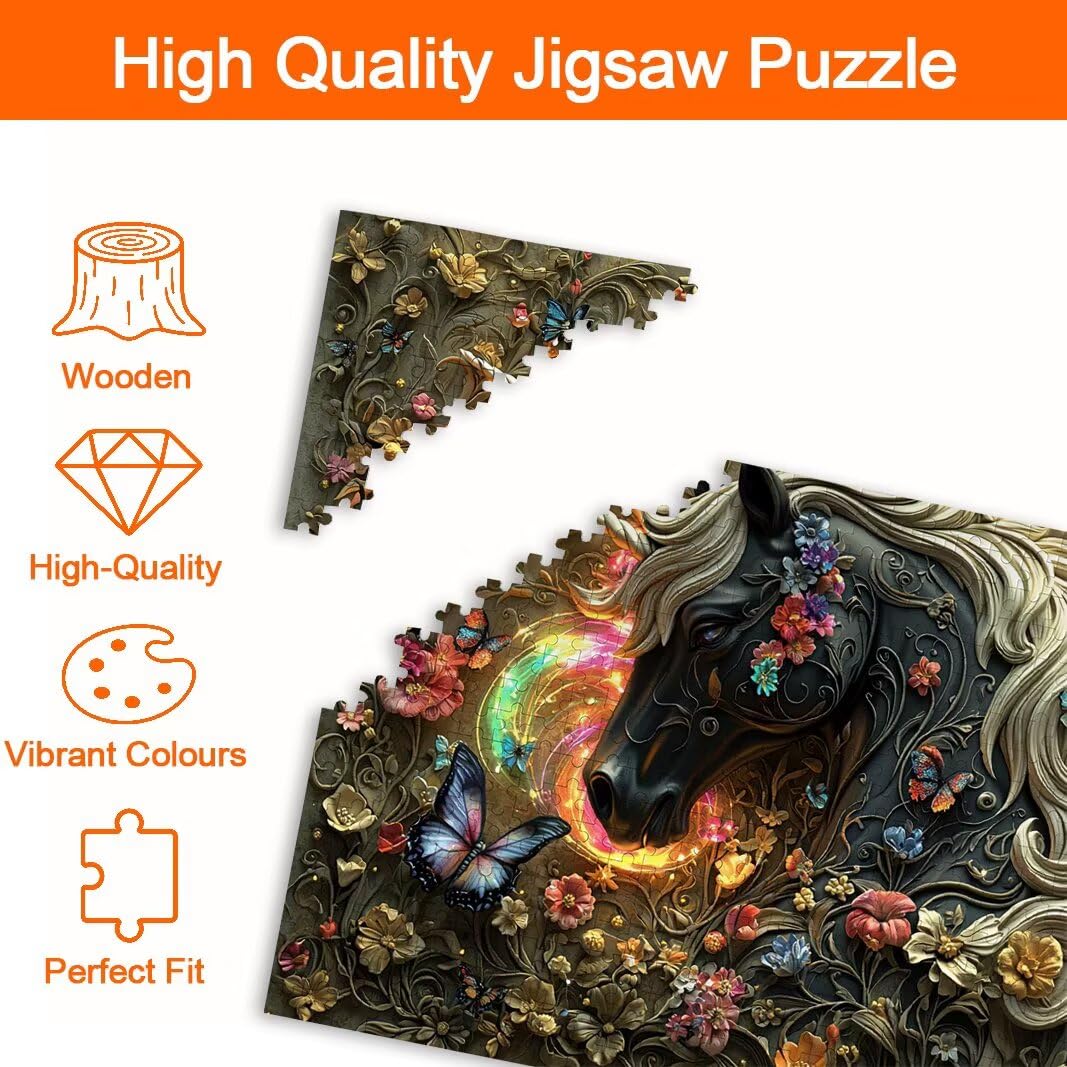 Puzzle 5000 elementów, jednorożec, dla dorosłych, drewniane puzzle