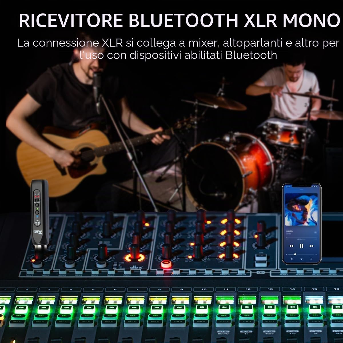 Xvive P3 Ricevitore Bluetooth XLR per Mixer Audio, Sistemi PA Attivi e DJ