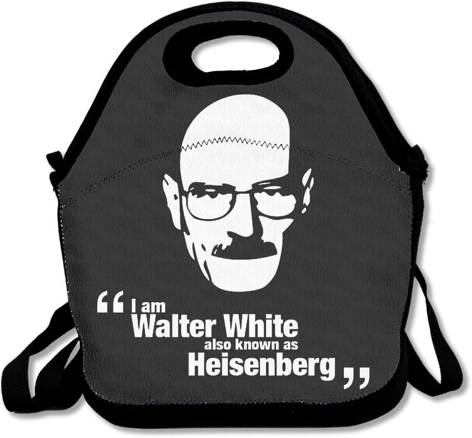 Breaking Bad Heisenberg Face Lunch Bag Travel Zipper Organizer Bag, Waterproof Outdoor Travel Picnic Lunch Box Bag Tote With Zipper And Adjustable Crossbody Strap