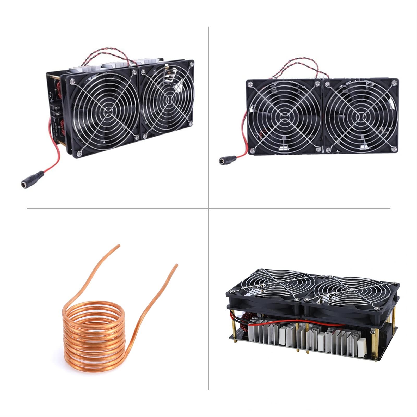 Nagrzewnica Indukcyjna, 2500W 50A DC 12-48V indukcyjna płyta grzewcza ZVS moduł zasilający wysokiej częstotliwości niskiego napięcia sterownik Flyback nagrzewnica cewki(2500W)