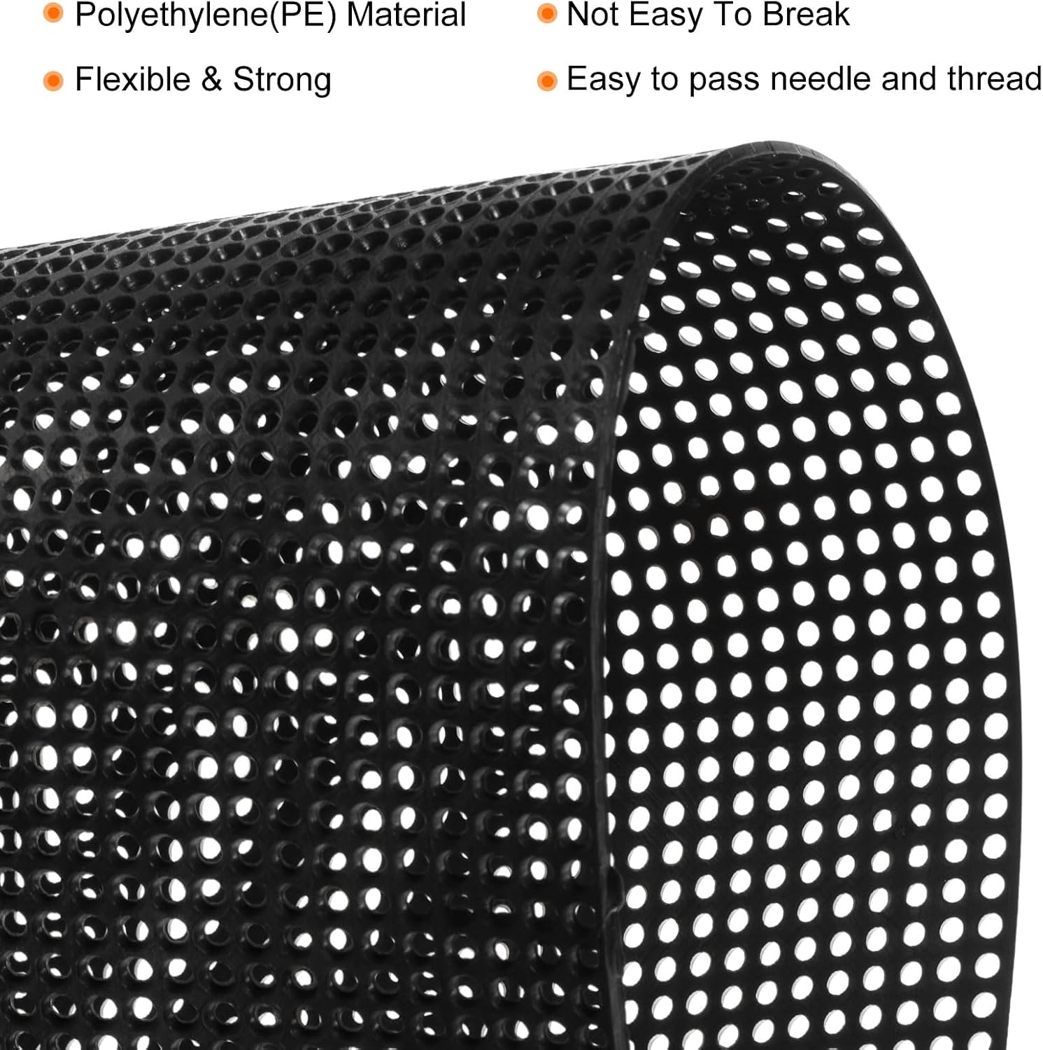HARFINGTON 4Pcs Plastic Mesh Canvas Sheets 13"x20" 7 Count Round Hole Blank Canvas Black for Embroidery Needlepoint, Knit Crochet Yarn Crafting