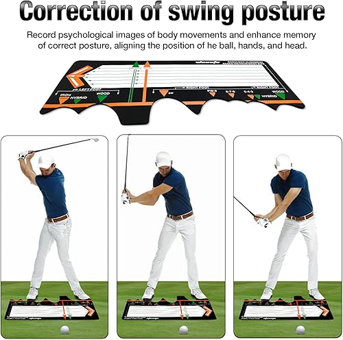 Miniatura 2 de Golf Training Mat for Beginners  Posture Assistance and Entry-Level Stance Corrector Trainer with Golf Training Aid and Practice Mats(Black)