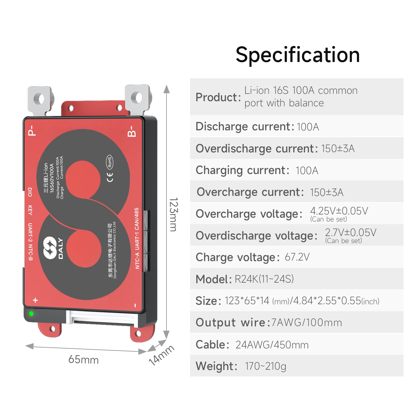 大幅値下げ！ バッテリースマートBMS 16S 60V 250A DALY Smart 16S BMS 