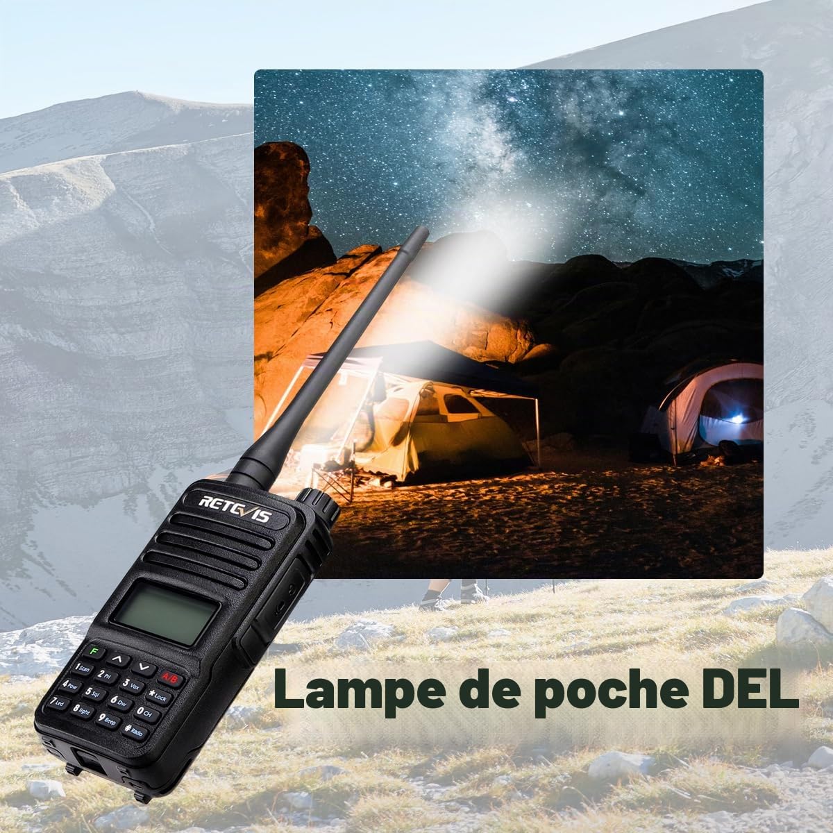 Retevis RT85 Talkie Walkie, Bi-Bande Talkie Walkie Longue Portée (2Pcs)