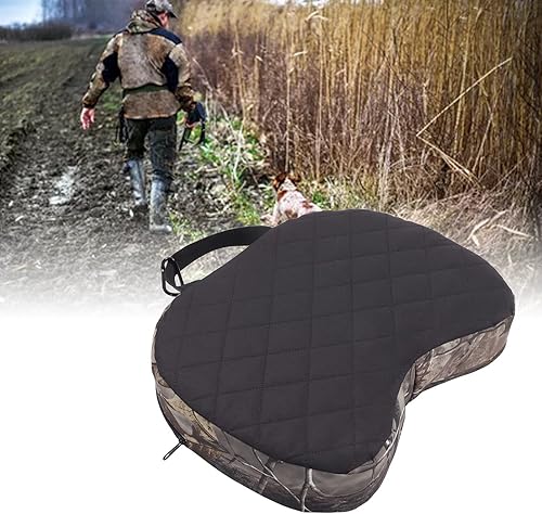 Miniatura 7 de GLOGLOW Cojín de asiento para exteriores, diseño cóncavo, portátil, cojín de asiento de caza, acolchado con cremallera, con asa, para caza,
