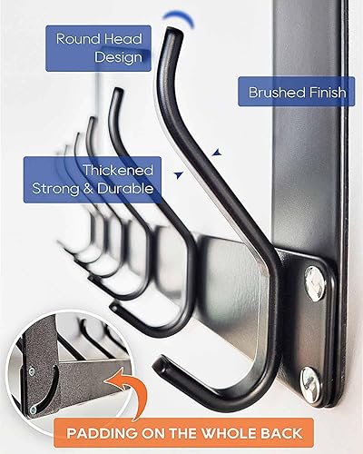 Miniatura 6 de Paquete de 2 ganchos plegables para colgar sobre la puerta, no requiere montaje, resistente sobre la puerta, ganchos para colgar ropa, toallas,