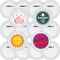 Vista 1 de 16 Pack Acrylic Button Pin Badge 3 Inch Clear Plastic Craft Button with Pin Round Picture Photo Buttons Blank Pin Buttons for Crafts Supplies