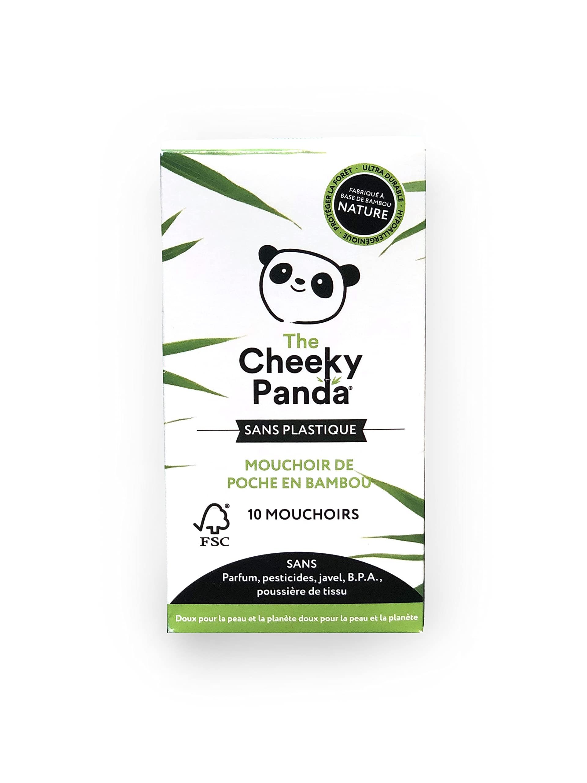 The Cheeky Panda Chusteczki higieniczne z bambusa, 96 opakowań (10 chusteczek w opakowaniu, łącznie 960 chusteczek higienicznych) | hipoalergiczne, bez tworzyw sztucznych, przyjazne dla środowiska,