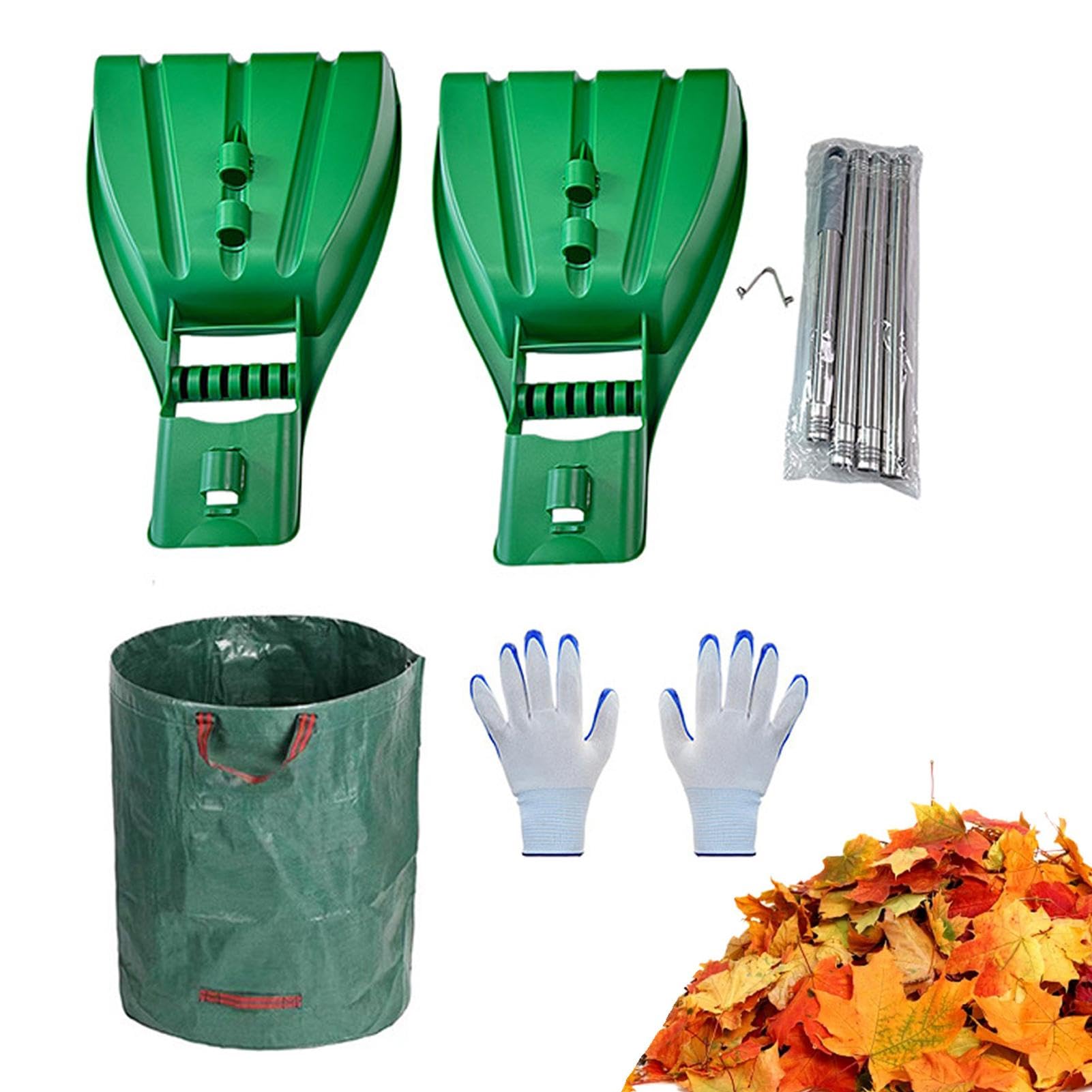 Outil d'épandage de paillis, Gants de Travail de Jardin, pelles et Griffes, ramasseur, Outil de préhension Robuste avec Sac de Jardin et Gants, Accessoires de Jardinage pour Plus d'efficacité | ramasseur, Outil de préhension Robuste avec Sac de Jardin et
