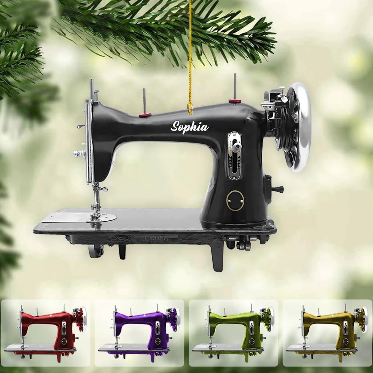 Personalized Sewing Machine Christmas Ornament, Custom Christmas Ornament, Gift for Sewing Machine Lover, 2D Wood Ornament, Ornament for Christmas Tree, Home Décor Gifts, Sewing Machine/7