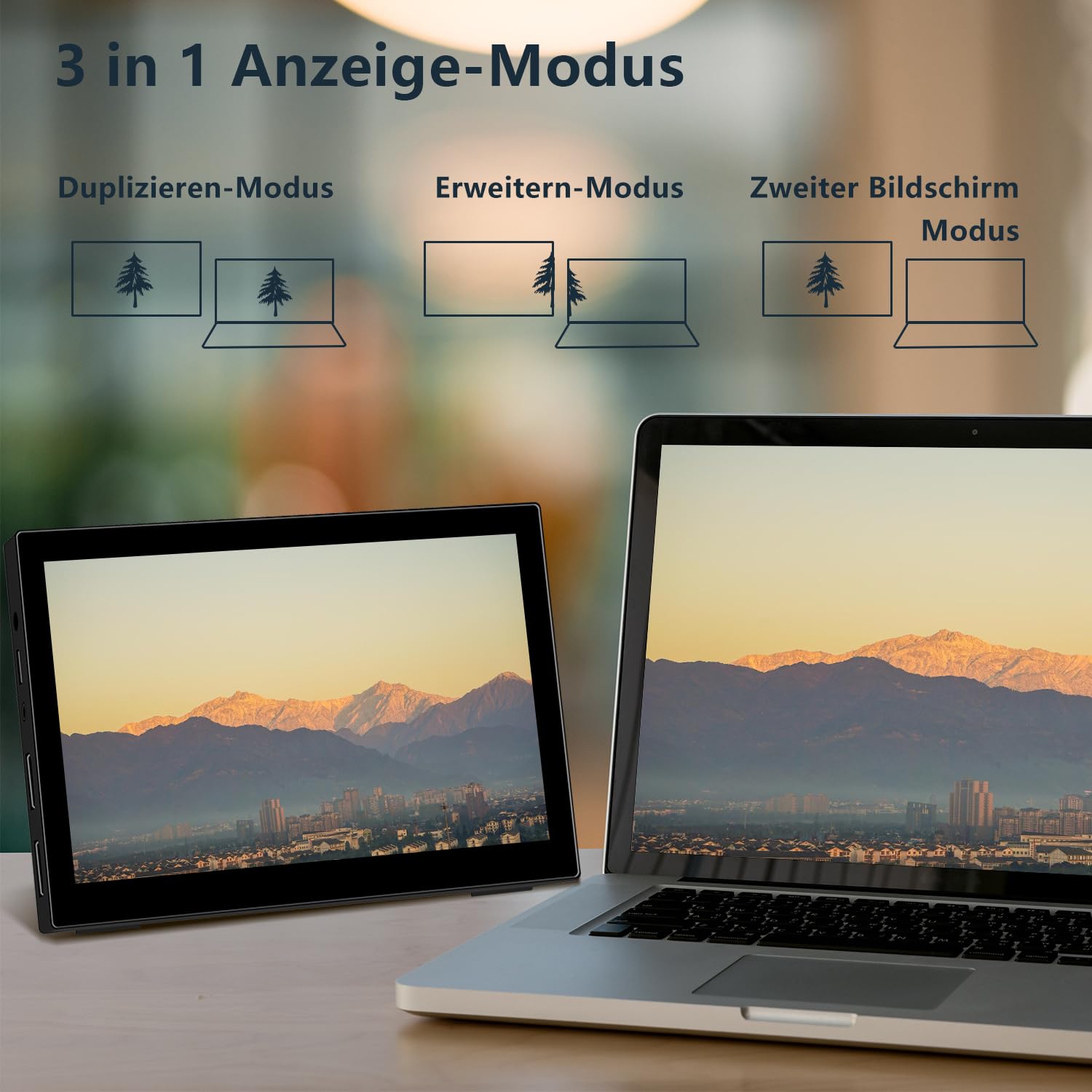 Portable Monitor Touchscreen, 10,1 Zoll Tragbarer Monitor Touchscreen Full HD 1920x1200 IPS Bildschirm, HDMI USBC Externer Bildschirm für PC Laptop Computer PS4 PS5 Xbox Ras Pi