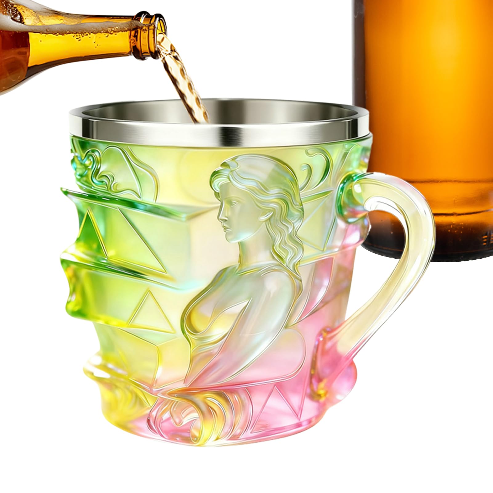 Taza de libros 3D de 150 ml pintada a mano con asa para lectoras