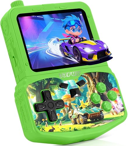 Consola de juegos retro portátil para niños, 220 juegos clásicos, pantalla IPS de 3.5 pulgadas con ajuste de brillo, soporte integrado y batería