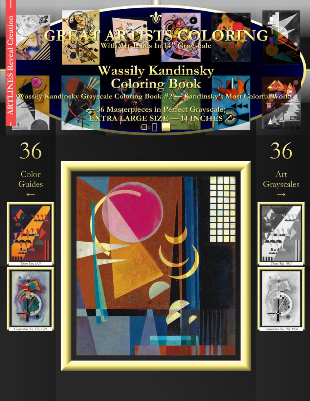 Wassily Kandinsky Coloring Book: Wassily Kandinsky Grayscale Coloring Book #2 - Kandinsky's Most Colorful Works