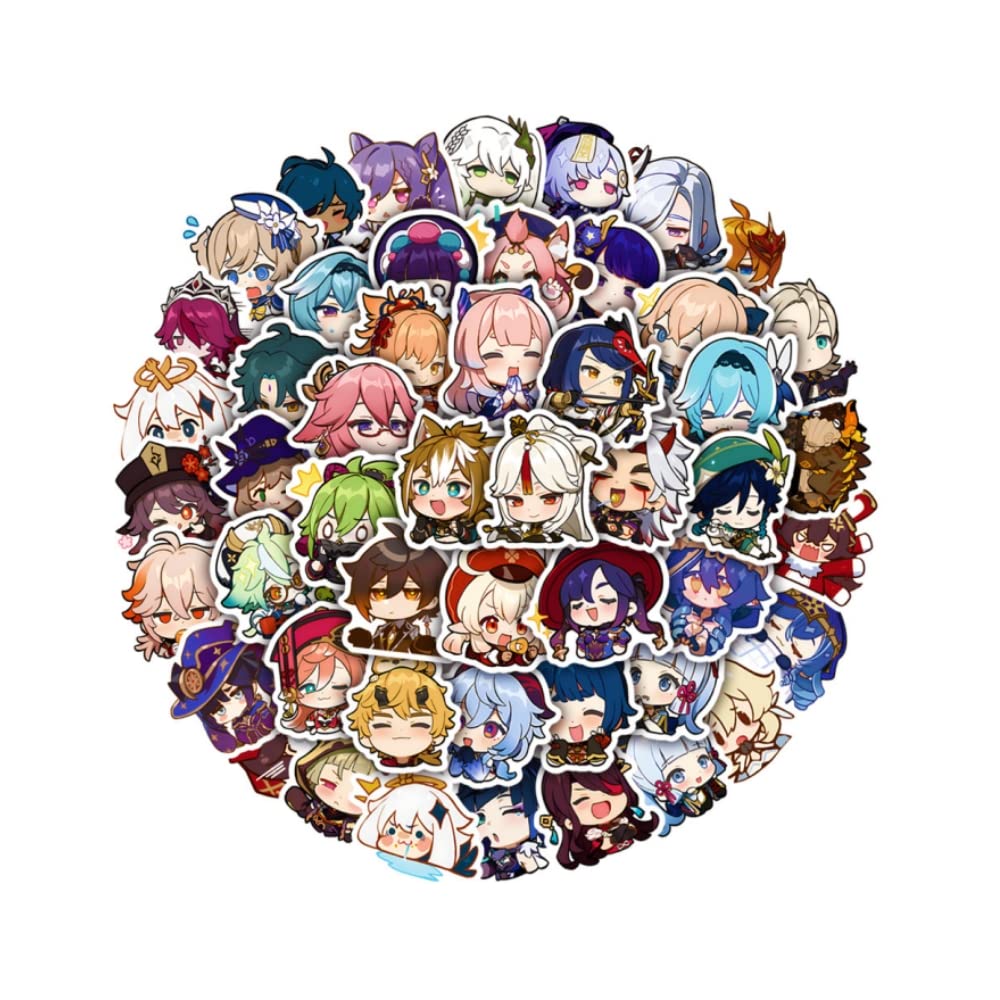 Hanaiette Girls Style 3 50Pcs Genshin Impact Stickers Genshin Impact Sticker Pack Genshin Impact Product Stickers For Game Fans (Style 3)