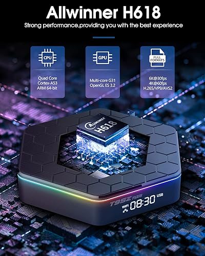 Miniatura 4 de Caja de TV Android 120 T95Z Plus Smart TV Box H618 4GB 32GB compatible con 24G58G WiFi6 Bluetooth 50 con mini teclado retroiluminado Ethernet LAN