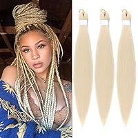 Vista 15 de Cabello trenzado rosa preestirado, fácil de trenzar, textura Yaki, pelo sintético profesional trenzado de 26 pulgadas, ajuste de agua caliente