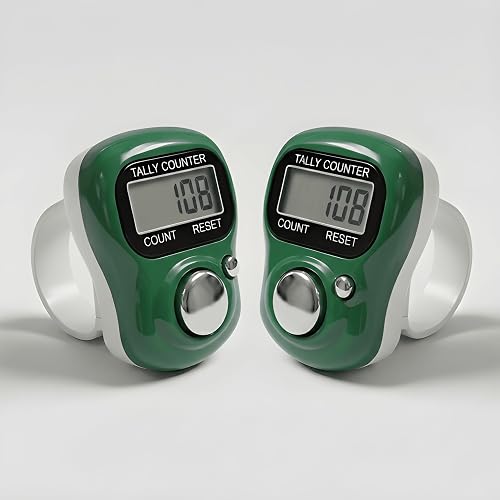 Digital Finger Tally Counter, LCD Display, Count and Reset Button, (Pack of 2- Any Random Colour Will Be Sent As Per Colour Availability) (Green)