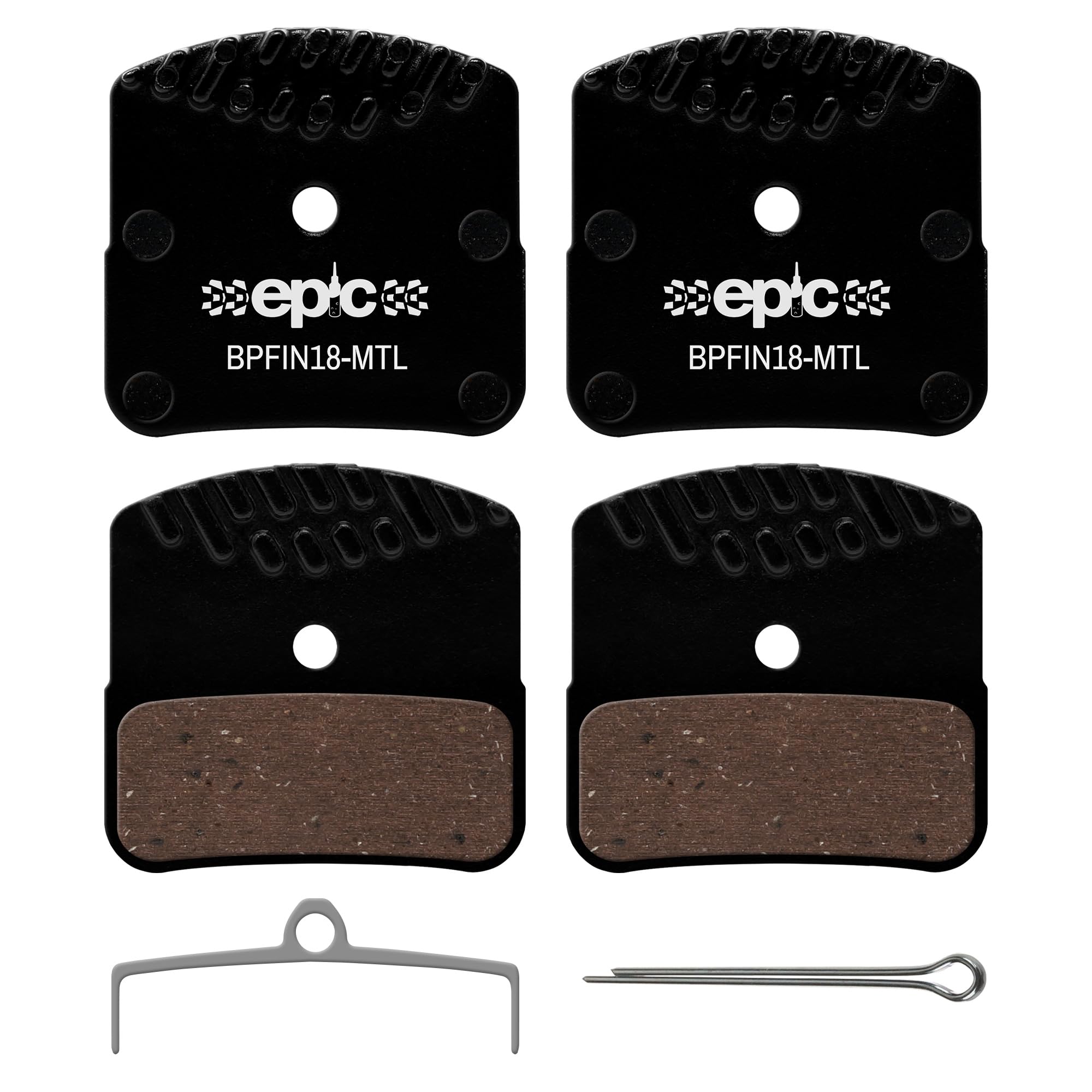 epic Disc Brake Pads with Cooling Fins | Fits H03A, H03A-RF, H03C, H03C-MF | Shimano XT, Saint, Zee Compatible | Ceramic & Metal Options | 2 Sets (Metal)