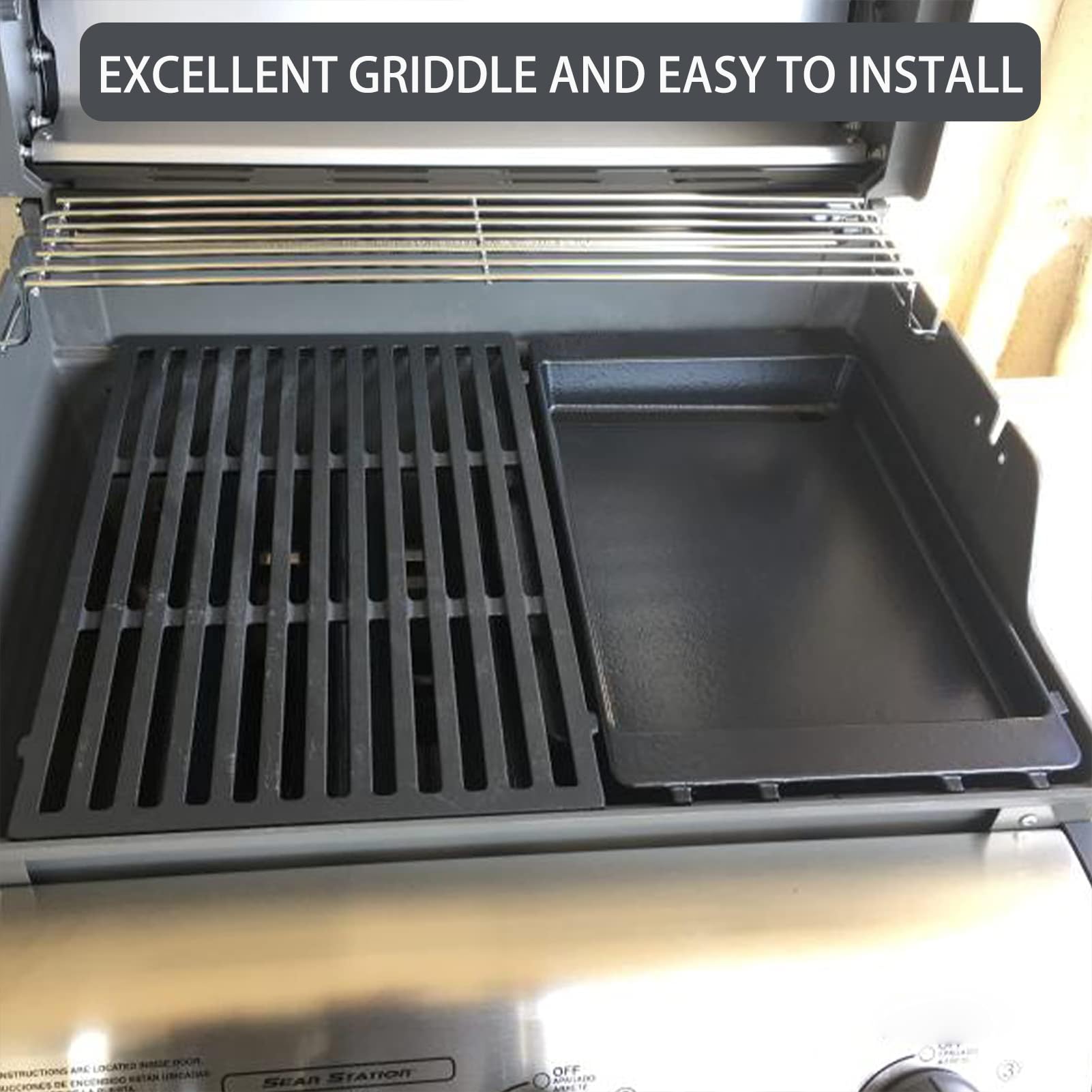 CANDANA Full Size Grill Griddle Stainless Steel Griddle For Weber