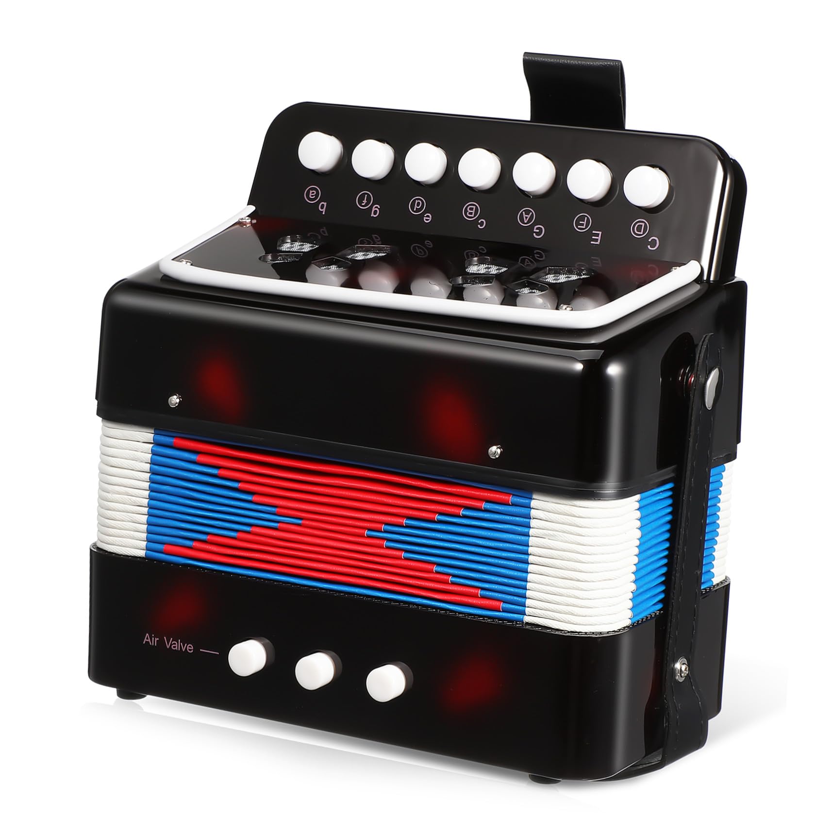 Toyvian Fisarmonica Giocattolo per Mini Portatile Tasti Bassi Pulsanti Strumento Musicale per Piccoli con Design Ergonomico Facile da Usare per Sviluppo Musicale e Ritmo