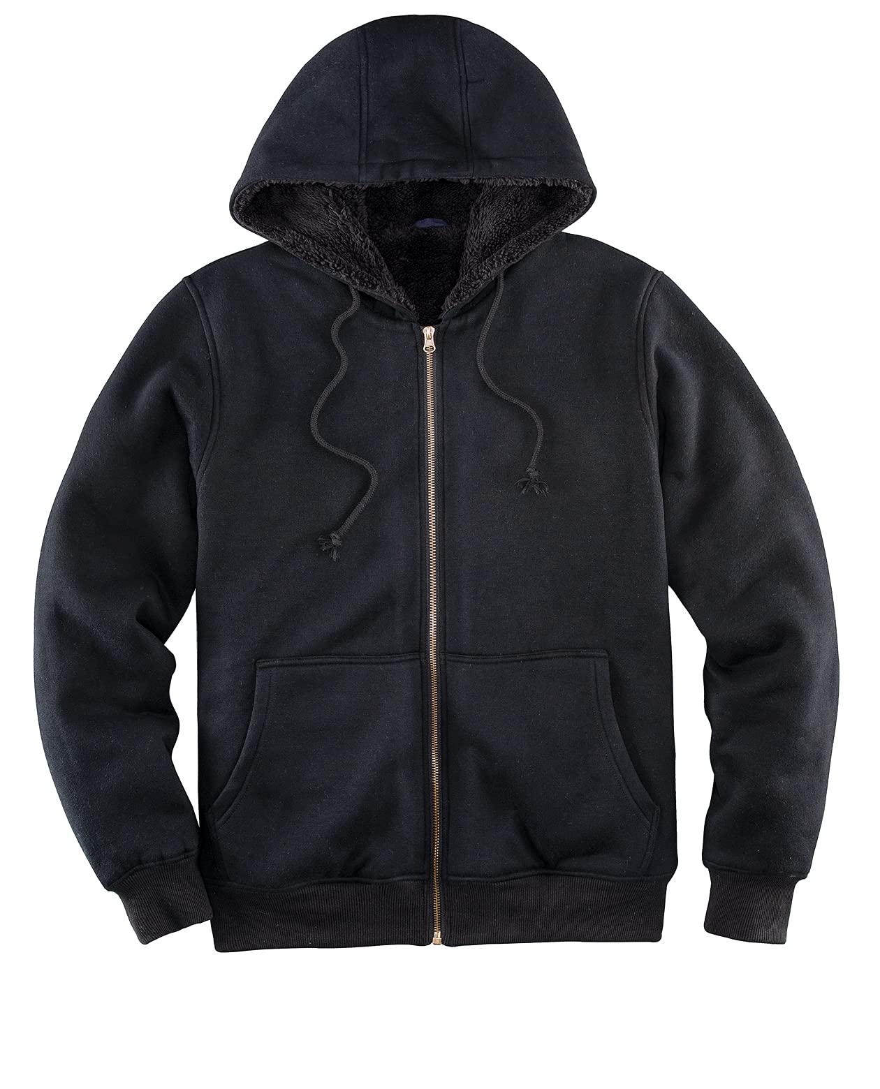 ZENTHACE Chaqueta con capucha de franela a cuadros para hombre, Negro, Small