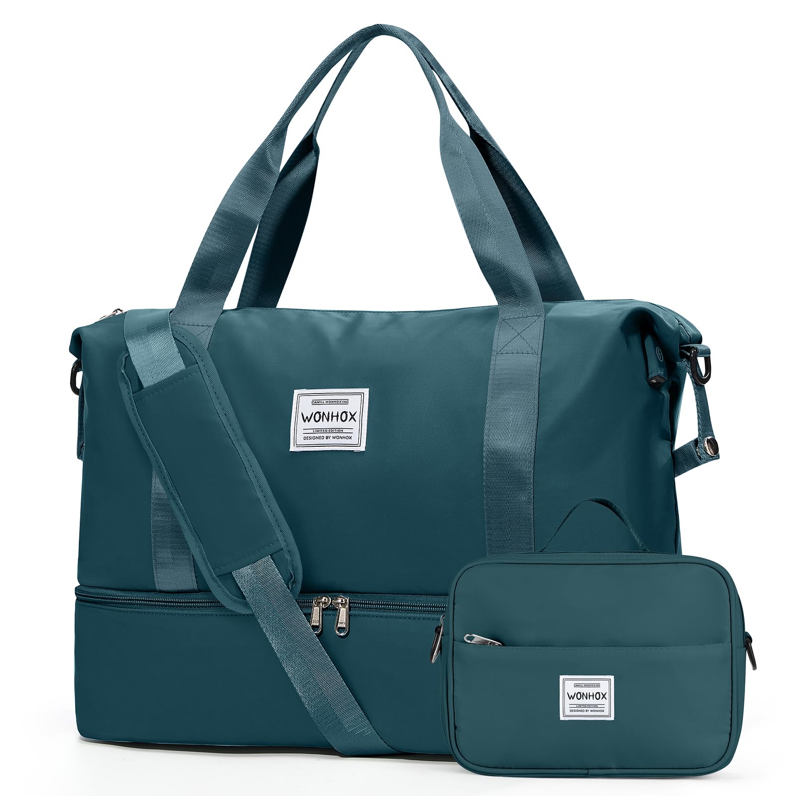 Photo 1 of Travel Duffel Bags with USB port,Weekender Bags for Women E3-DarkBlue Large(with toiletry bag)