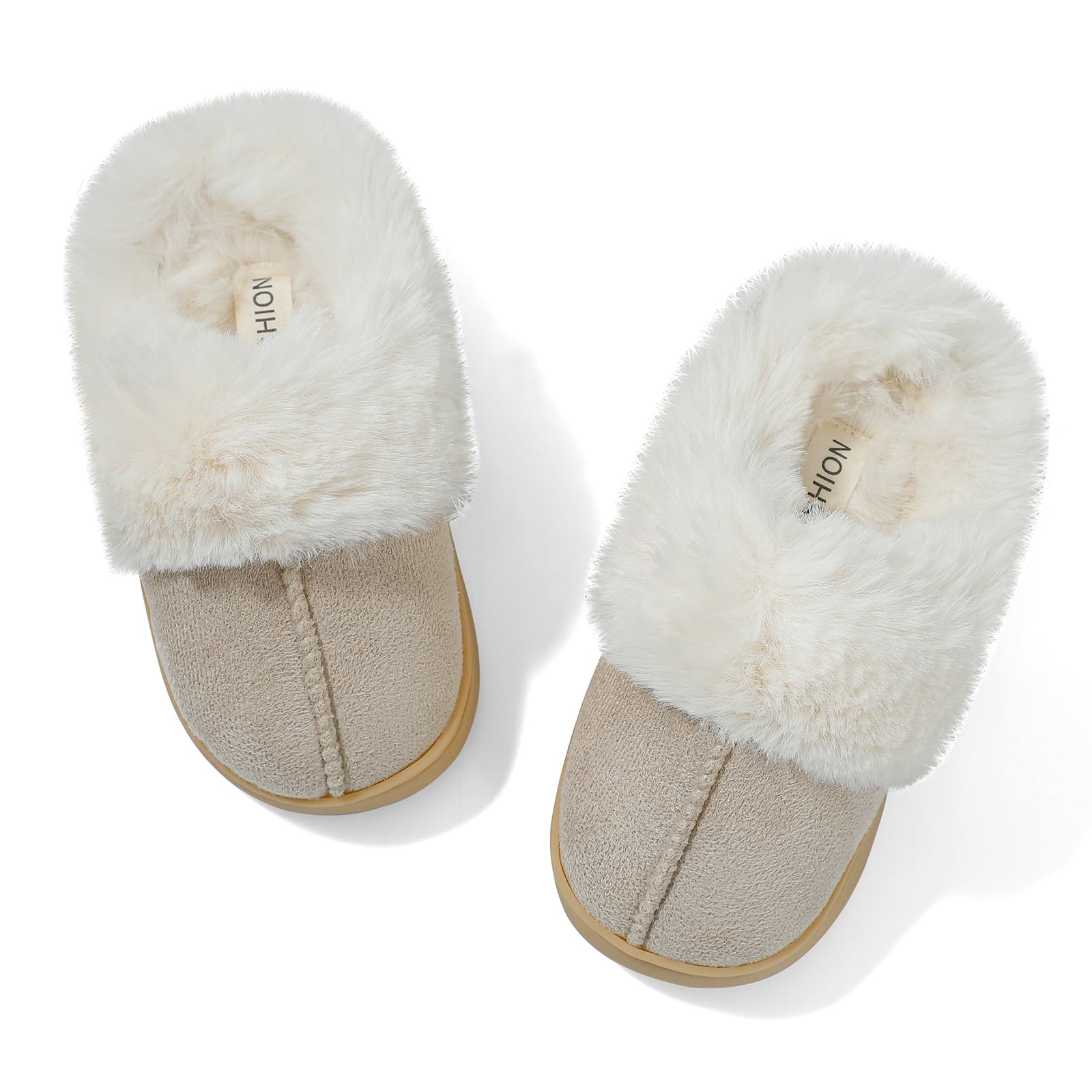 LACOFIA Pantuflas Peluche para Niños y Niñas Zapatillas de Estar por Casa Zapatos Invierno de Casa Antideslizantes y Cómodas para Niños