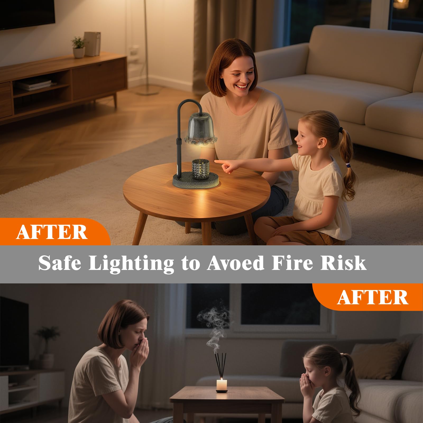 Candle Warmer Lamp with Adjustable Height - Flameless 4-Level Dimmable Wax Warmer, Timer Function & Stylish Design in Multiple Colors - Image 4