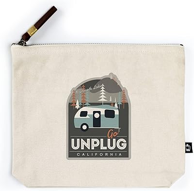 Lantern Press Mammoth Lakes, California, Go Unplug, Vector, Contour (100% Cotton Canvas Travel Accessory Go Bag)