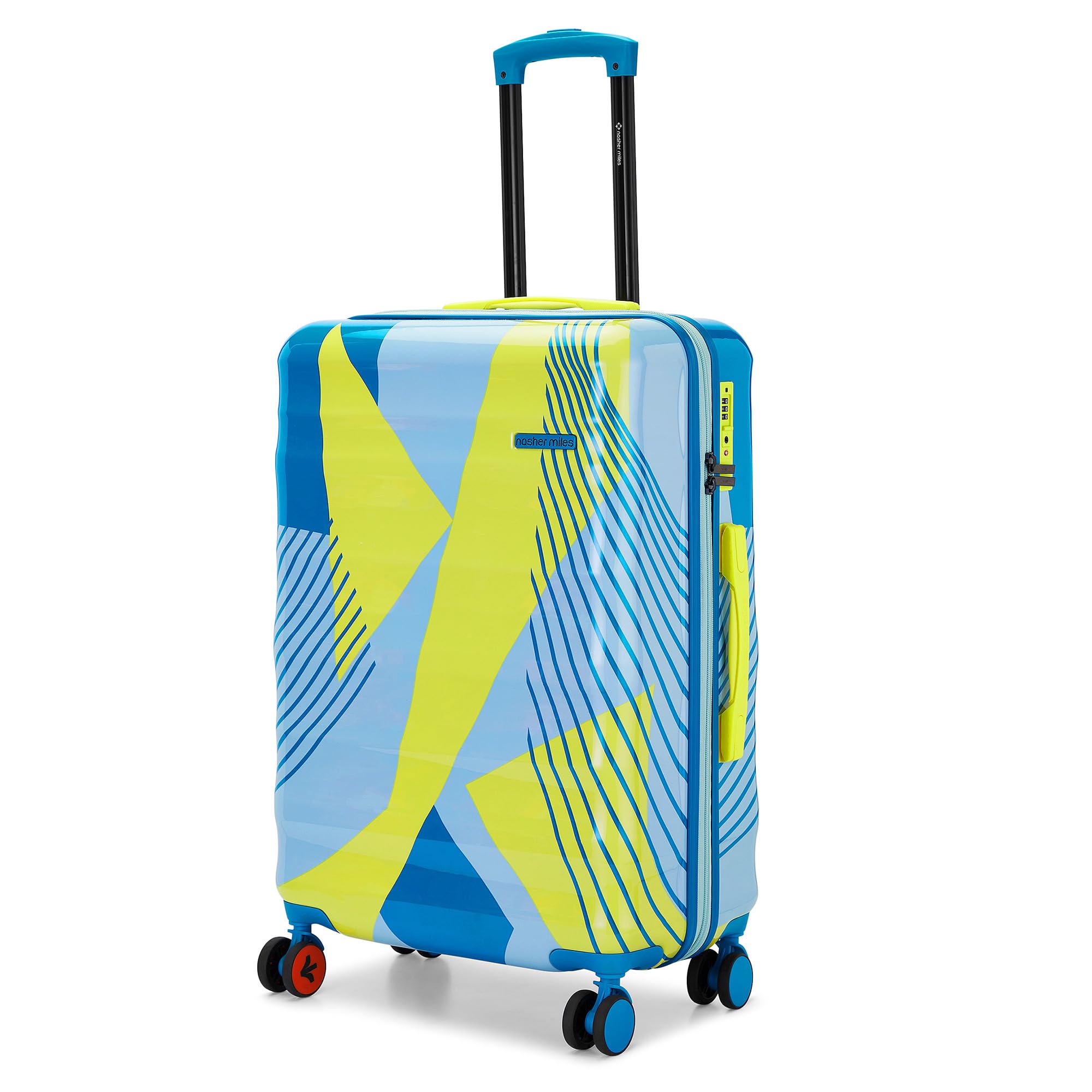 Chicago Hard-Sided Polycarbonate Printed Check-in Luggage Lemon Teal 24 inch (65) Trolley Bag