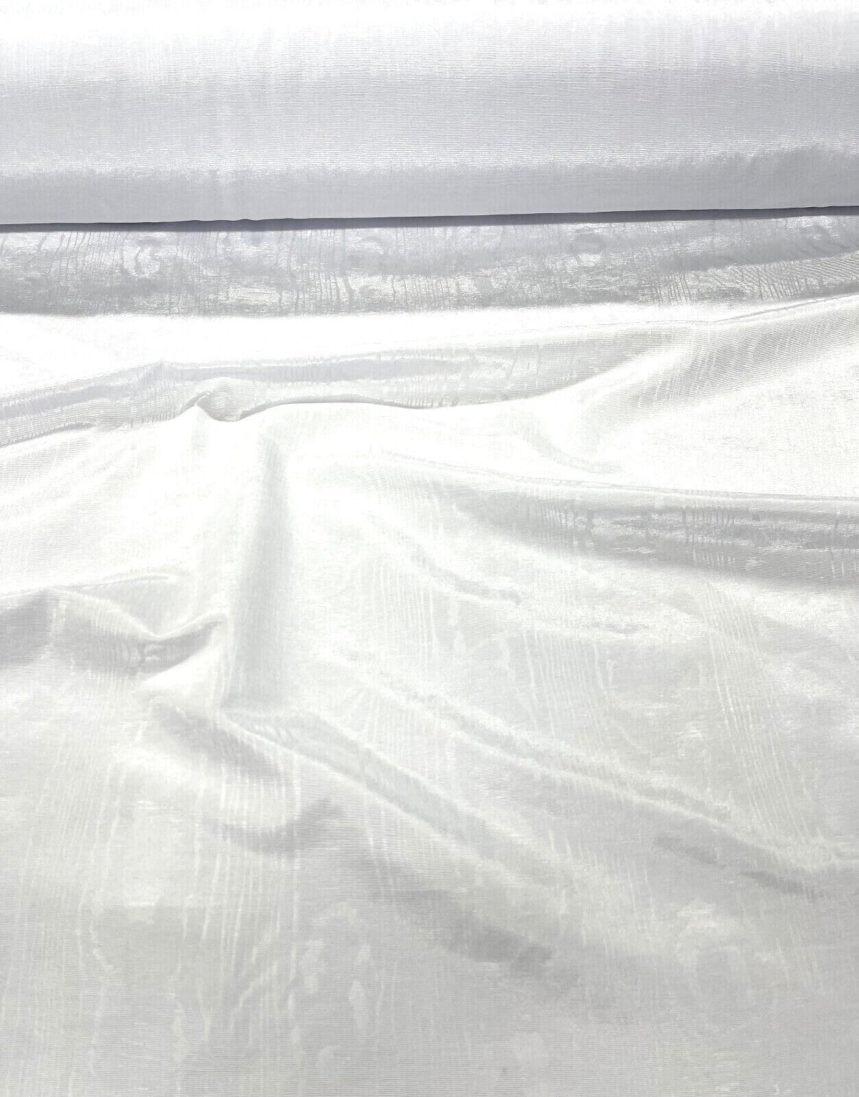 Discount Fabric Moire` Bengaline Faille White QQ37 (Yard)